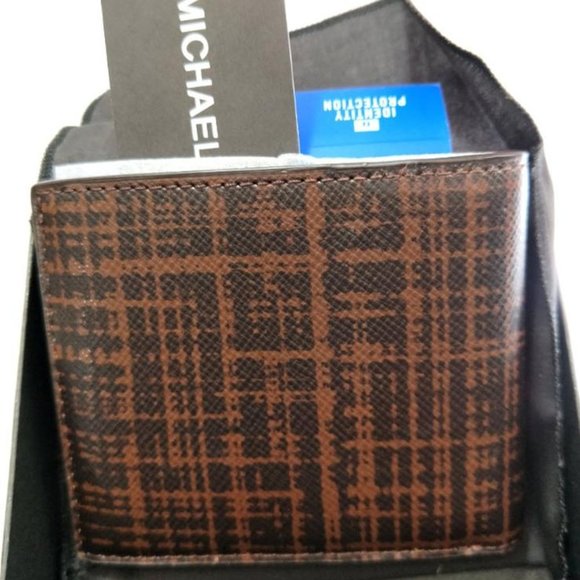 Michael Kors Harrison Crosshatch Leather Rfid Billfold Wallet - Picture 3 of 8